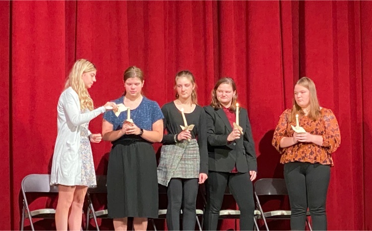 Five OM students were inducted into our National Honor Society last night  